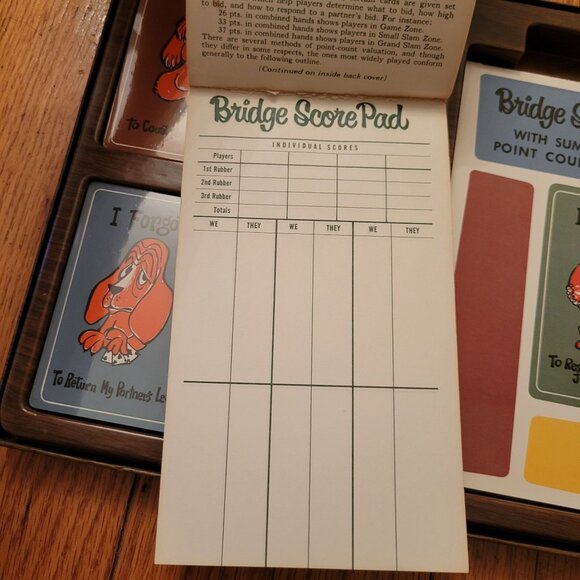 Vintage Bridge Party Pack Score Pad Set I Forgot Dog Funny Cards Gift - Picture 3 of 5